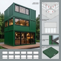 Bâtiment de café-restaurant en conteneurs à 3 étages, structure en acier modulaire, préfabriqué, projet EPC, OEM