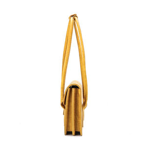 Bolso Bandolera de Cuero con Estampado de Cocodrilo, Amarillo, Elegante, Bolso de Hombro Premium, Bolso Tipo Sobre Funcional para Damas - Product Image 4