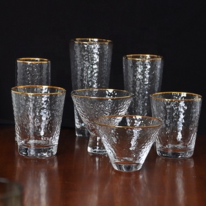 Ensemble de verres à vin rouge en cristal sans plomb de luxe nordique moderne, forme diamant, fait à la main, bord doré, capacité personnalisable - Product Image 6