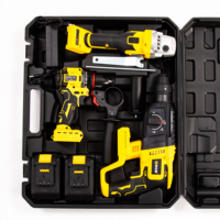 Ensemble d'Outils Combinés Professionnels Sans Fil, Rechargeables, Comprenant 3 Pièces: Perceuse Électrique Sans Balais et Meuleuse d'Angle