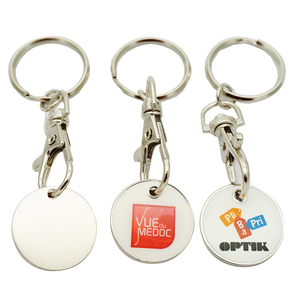 Hot Selling Custom Logo Round Supermarket Metal Shopping Cart Pound Key Chain Keychain <strong>Trolley</strong> <strong>Coin</strong> - Product Image 5