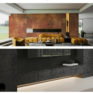 Revêtement mural métallique doré de luxe sur mesure à <span class=keywords><strong>effet</strong></span> toucher doux pour murs intérieurs - Product Image 5