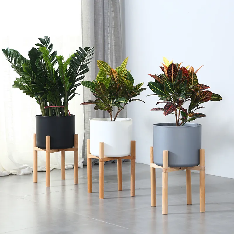 Wooden Plant Flower Pot & Planters Wholesale Stand Plastic Home Nordic Style Cheap Artificial Indoor Modern Solid Wood