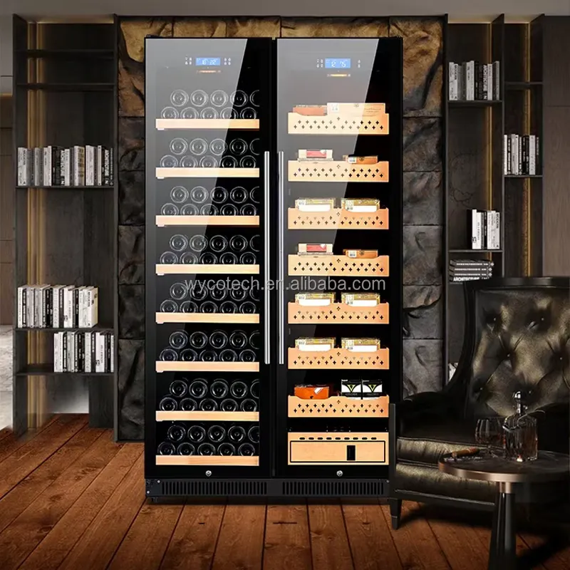 Humidor per vino a zona singola a doppia zona con compressore di marca EMBRACO e raffreddamento della ventola Humidor per armadio per sigari integrato per Dubai