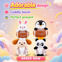 Peluche pingouin mignon et adorable de 8 pouces, douce, en forme de ballon de rugby, pour jeu de grue et prix de carnaval, vente en gros directe usine