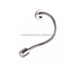 Lampe murale LED d'intérieur moderne 3W pour la lecture, lampe de chevet flexible à col de cygne avec corps en aluminium pour hôtel, maison, villa, chambre à coucher - Product Image 3