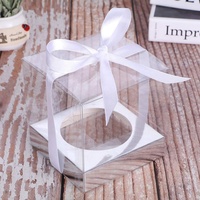 Boîte à Gâteau Carrée Transparente XJH 1 Trou pour Muffin ou Cupcake avec Gaufrage et Revêtement UV