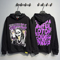 Hoodie Fleece Tebal Berkualitas Tinggi 100% Katun untuk Pria, Model Oversize Kasual Musim Gugur, Streetwear dengan Pola Huruf Cetak Digital