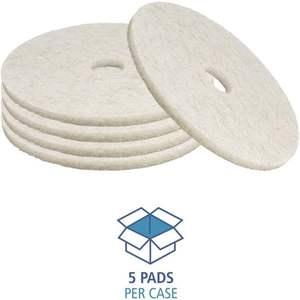 Pads de polissage de sol naturels de 24 pouces Boardwalk BWK4024NAT, blancs (5/carton) - Product Image 2