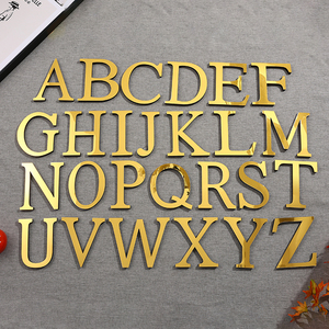 26 lettres anglaises <span class=keywords><strong>Alphabet</strong></span> 20cm <span class=keywords><strong>miroir</strong></span> acrylique 3D autocollant mural Festival fête décoration chambre décor maison décoration accessoires - Product Image 6