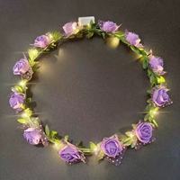 12-fleur 10-lumière rougeoyante fête de mariage couronne LED guirlande de noël bandeau lumineux jouets lumineux pour la décoration de noël