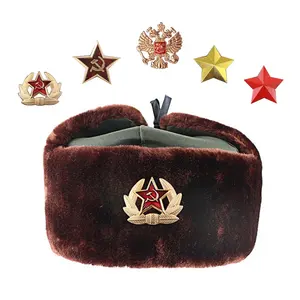 Hot Koop Custom Russische Oorklep Trooper Ushanka Faux Fur Winter Beanie Hat Cap