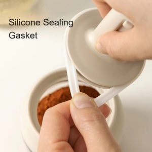 280Ml 9.4Oz Thủy Tinh Gia Vị Lọ Với Có Thể Thu Vào Muỗng Nắp Kín Đường Chủ Muối Hạt Tiêu Container Cà Phê Thanh Phụ Kiện - Product Image 5