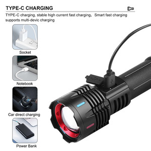 Tactical LEP <strong>Bulb</strong> 30w White Laser Bright Flashlight Outdoor Long-range USB-C Rechargeable Powerful LED <strong>Torch</strong> Flashlight - Product Image 3