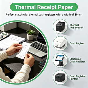 Rollo de Papel Térmico para Punto de Venta, <span class=keywords><strong>Precio</strong></span> Económico Directo de Fábrica, Papel para Caja <span class=keywords><strong>Registradora</strong></span> de 80x80mm 57x40mm, Utilizado para Supermercados, Bancos, Hoteles y Restaurantes - Product Image 3