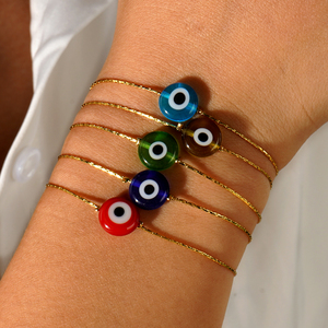 Go2boho nazar bilezik koruyucu Charm takı renkli cam gözler, şanslı muska kadınlar için - Product Image 4