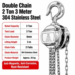 Alat Angkat Rantai Baja Tahan Karat 304 2 Ton 3 Meter Rantai Ganda untuk Pengangkatan Industri - Product Image 2