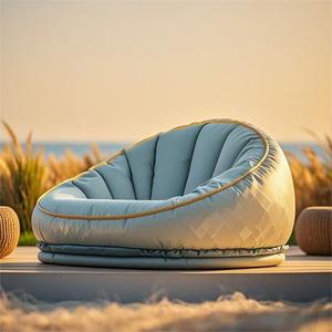 Sofá inflable moderno portátil de doble asiento con masaje para festivales de música al aire libre cama perezosa y fácil de plegar/almacenar para las pausas del almuerzo - Product Image 5