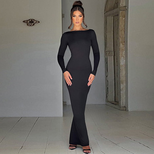 Nuovi Arrivi Abiti Lunghi da Donna a <span class=keywords><strong>Maniche</strong></span> <span class=keywords><strong>Lunghe</strong></span> e <span class=keywords><strong>Schiena</strong></span> <span class=keywords><strong>Scoperta</strong></span> da Cerimonia - Product Image 2