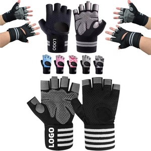 High Quality Gym Gloves for Men Women <b>Half</b> Finger Spandex/Cotton Non <b>Slip</b> Palm Support Weightlifting Gloves for Unisex - Product Image 1