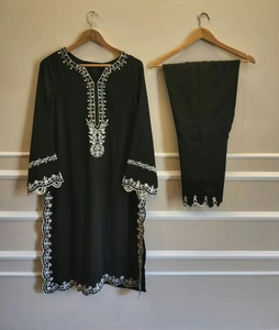 LATEST BEAUTIFUL INDIAN & <b>PAKISTANI</b> EMBROIDERY 100% SILK FLORAL PRINT A-LINE KURTA with PANT DRESS for Party/<b>Wedding</b> Wear - Product Image 2