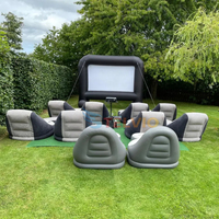 Écran de projection de film gonflable pliable et portable, support extérieur, écran de projection de cour, écran gonflable de cinéma