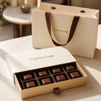 Schiebelade-Schokoladenbox-Verpackung aus lebensmittelechtem Karton, luxuriöses, individuelles Geschenkset aus stabilem Papier mit Einkaufstasche für Pralinen