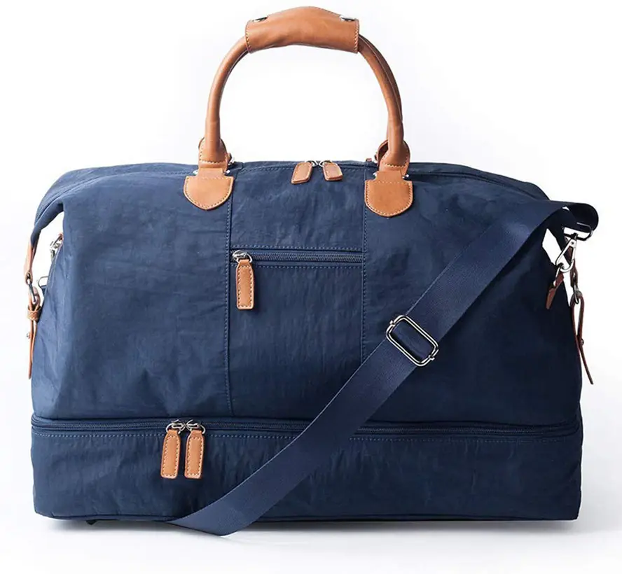 Sacchetto di tote di viaggi borsa sportiva con compartimento per scarpe di tela di grandi dimensioni bolsas de embalaje de lona