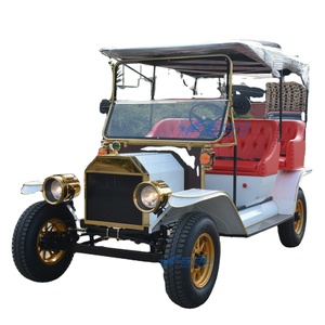 Venta Especial: Auto Clásico Eléctrico Vintage con Carrocería Blanca y Asientos Rojos Confortables, Carro Retro para Turismo, Bodas y Uso en Resorts - Product Image 1
