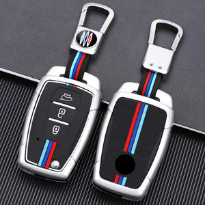 Coque de clé de voiture à distance en métal dur à 3 boutons Fob Smart Car Key Case Cover avec porte-clés en alliage de zinc Convient pour Ssangyong - Product Image 1