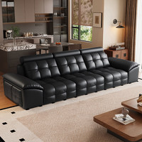Sofá Reclinable Eléctrico Moderno de Cuero Nappa Italiano - Conjunto de Sofás Modulares con Movimiento Eléctrico - Muebles de Lujo para Sala de Estar