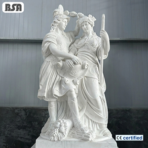 รูปปั้นเทพเจ้าแห่งสงครามมาร์สและฟอร์จูน ทำจากหินอ่อนสีขาว BSA ประดับตกแต่งเทพีแห่งโชคลาภ เหมาะสำหรับตกแต่งบ้านพักตากอากาศและล็อบบี้โรงแรม - Product Image 1