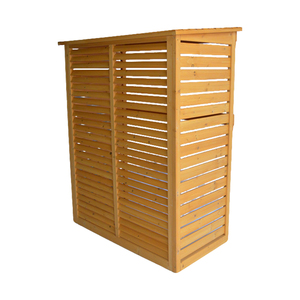 Écran de protection extérieur en bois pour climatiseur, cache-climatiseur en bois massif, cadre de climatiseur en bois robuste - Product Image 1