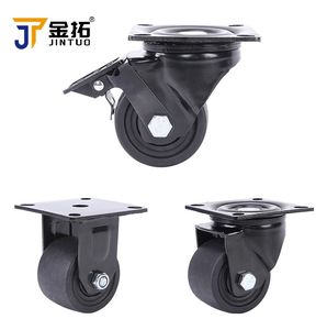 Médio Dever <span class=keywords><strong>PU</strong></span> Roda <span class=keywords><strong>Caster</strong></span> com Hastão Rosqueado e Freio para Hospital Hotel & Living Room Aplicações ao ar livre Rodas Castor - Product Image 4