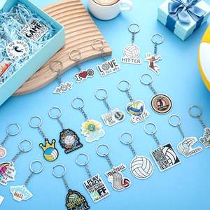 50 pièces de porte-clés en acrylique léger et imperméable, cadeaux en vrac, 25 styles, thème sportif d'équipe de volley-ball, faveurs de fête, décoration - Product Image 2