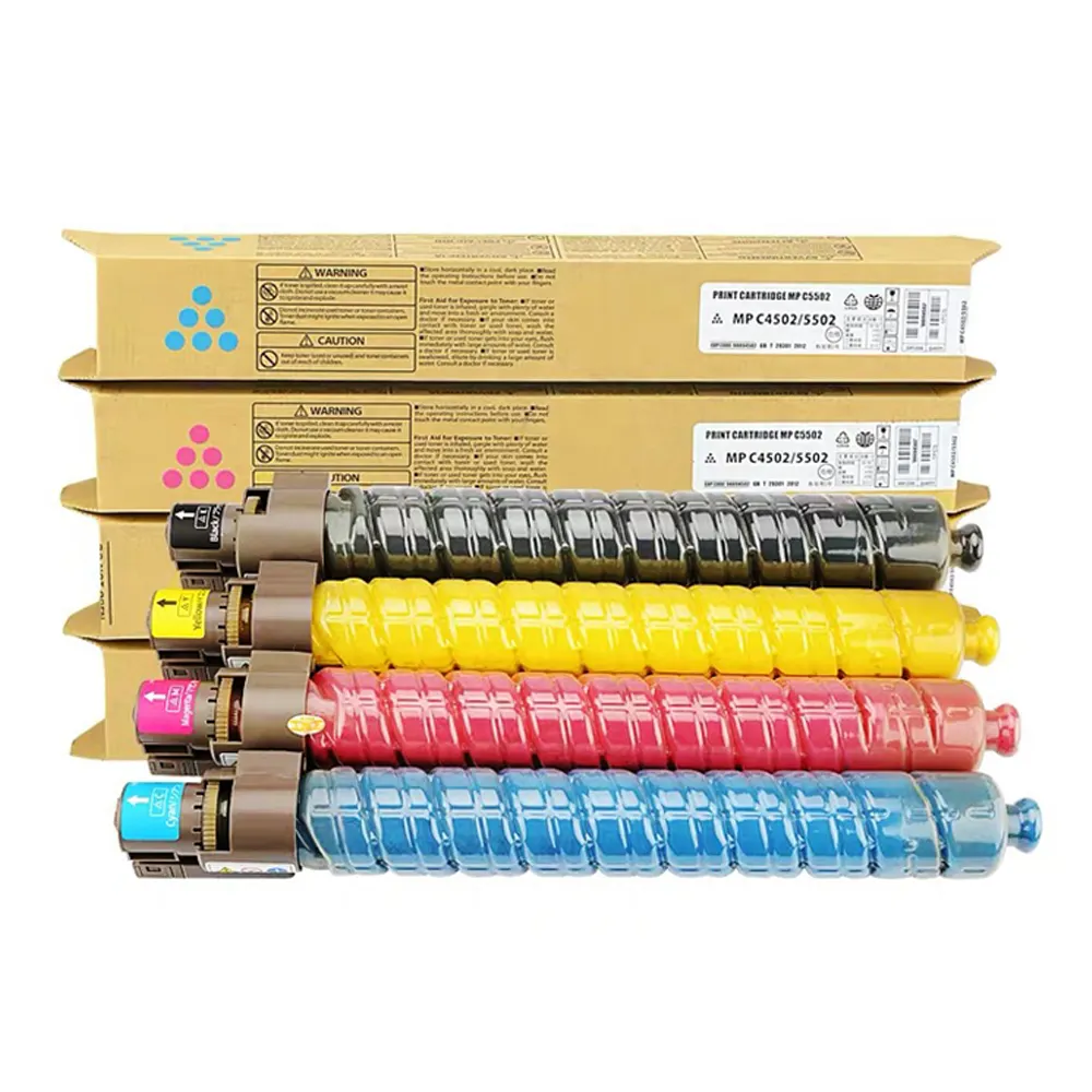Impresora de copiadora Premium MPC5502 Tinta de color Tóner Compatible Ricoh Lanier Savin MP C4502 5502 Cartuchos de tóner