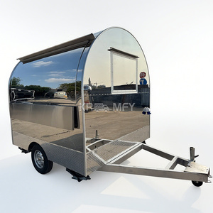 Conteneur de restauration rapide rond de 2,2 m, remorque de concession entièrement équipée, camionnette de café commerciale, chariot à desserts mobile - Product Image 3