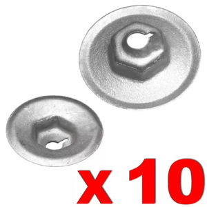 Tuerca de Brida M10 Hexagonal, Zincada, Orificio de 9mm, para Protector Térmico de Escape, Uso General - Product Image 2