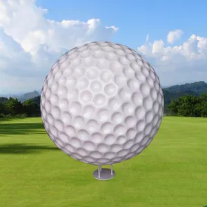 Kustom Pabrik Resin besar 3D serat kaca bola Golf Patung Esculturas Golf Balle De Golf patung