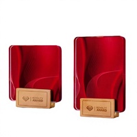 Plaque de cristal personnalisée avec impression couleur et support en bois