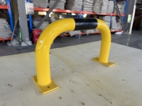 Barra de Protección para Pared, Amarillo/Negro, Montaje en Superficie, Acero, Diámetro 6 cm, 50 x 30 cm