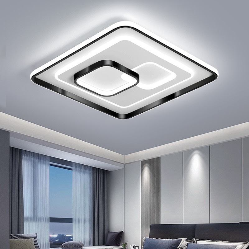 Modern Ultra-thin Square Bedroom Living Room Ceiling Lamp New Bright Atmosphere Study Ceiling Light LED Iron Acrylic 90 Infinity