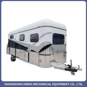 Remolque de Lujo Expandible para Caballos con Tanque de Agua, Diseño Ligero, Neumáticos de Goma Sólida, 4-6 Asientos, Capacidad de 2000 kg para Turismo - Product Image 4