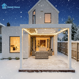 Nouvelle promotion Sweet Home : Pergola extérieure imperméable, style tendance, moderne, sur mesure, au design actuel, pour ombrage de toit. - Product Image 6