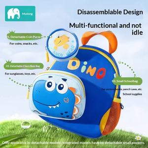 กระเป๋าเป้เด็กอนุบาลเด็กหญิงเด็กชายอายุ 3 ขวบ กระเป๋าสะพายหลังเด็ก ป้องกันการหลงทาง ลายกระต่าย ผ้าแคนวาส - Product Image 3