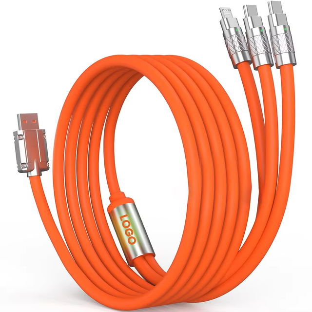 Fast Charging USB Type-C Cable 3 In1 6A 120W USB Fast Charger Cable for Phone Micro USB Type-C Multi-functional Data Cable Cable