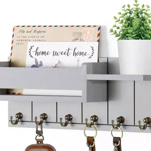 Modern minimalist <b>wall</b>-<b>mounted</b> keychain, entrance hallway decoration, mail organizer, living room decoration, wooden <b>shelf</b>. - Product Image 5