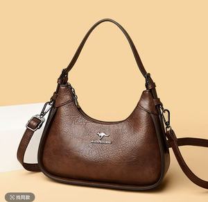 KADIFEINIROO Women's Vintage Genuine Leather <b>Shoulder</b> <b>Bag</b> With Zipper Closure And Adjustable <b>Strap</b> For Daily Use - Product Image 1