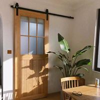 Porte coulissante en verre de style grange, en bois massif blanc, minimaliste moderne, personnalisable, pour usage domestique, résistante à l'usure, respectueuse de l'environnement