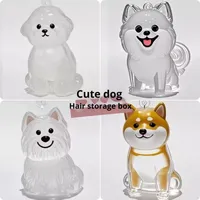 Liontin Kenang-kenangan Bulu Anjing Lucu, Hadiah Hewan Peliharaan dari Plastik, Gantungan Kunci Kapsul Penyimpanan Rambut Anjing untuk Mobil, Perhiasan Kenangan